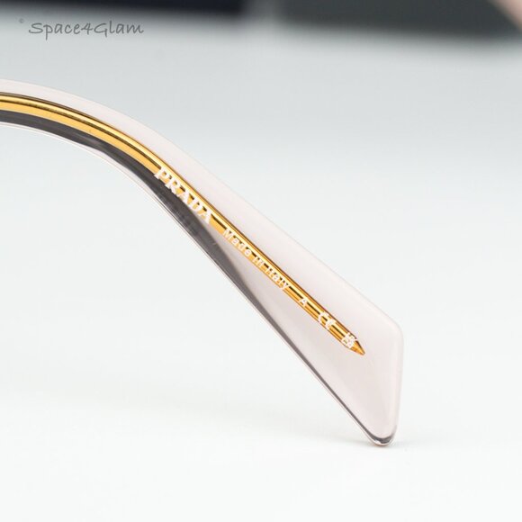 BRAND NEW Prada PRA19V 19Q1O1 Transparent Peach Square Women Eyeglasses 0PR A19V - Picture 5 of 6